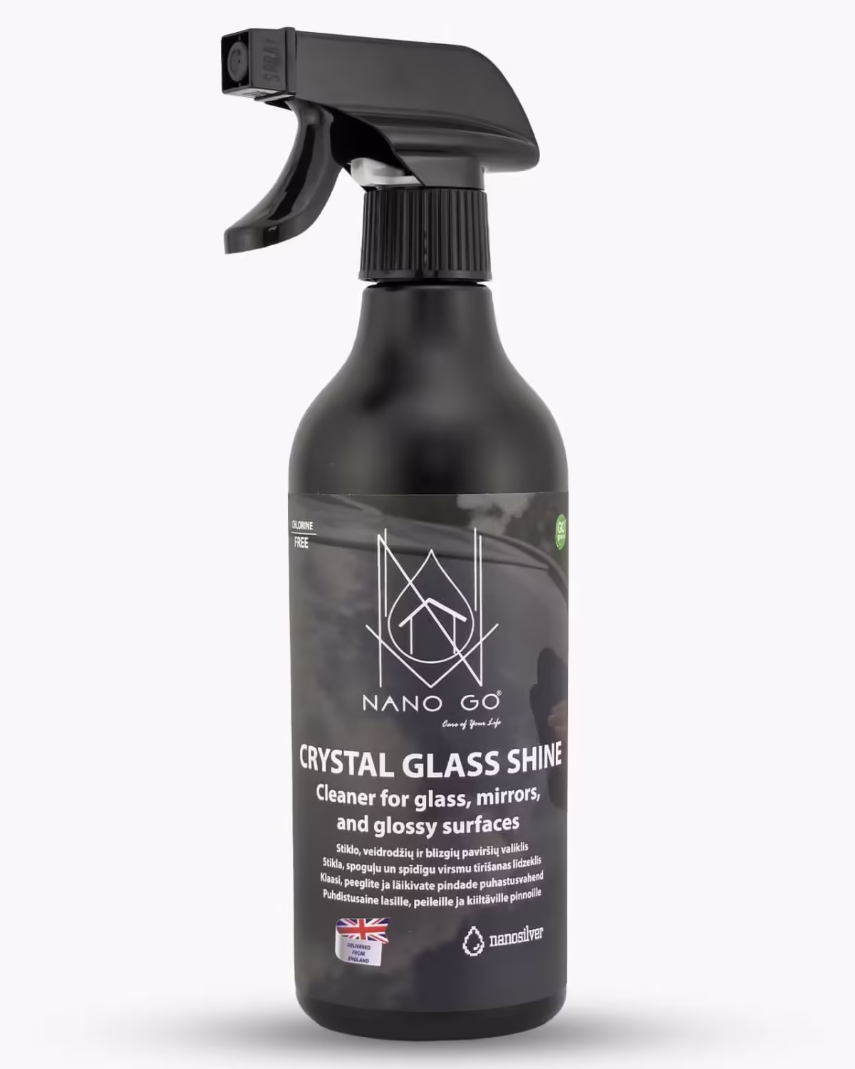 crystal glass shine nanogo stiklo veidrodziu ir blizgiu pavirsiu valiklis