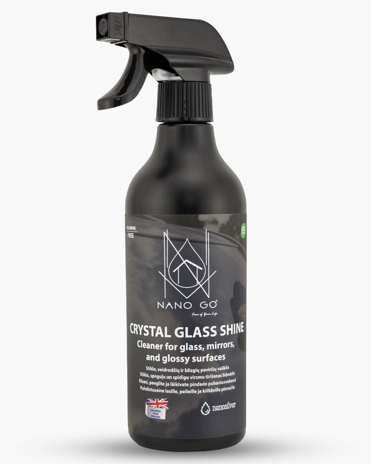 crystal glass shine nanogo stiklo veidrodziu ir blizgiu pavirsiu valiklis