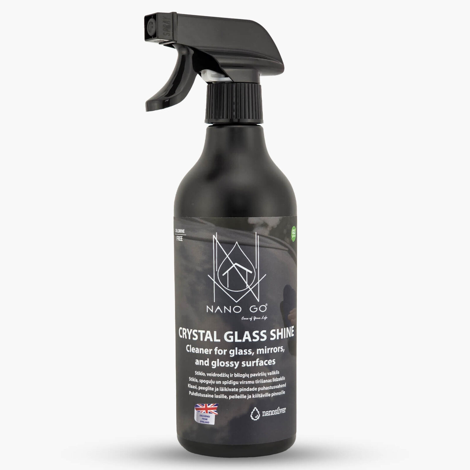 crystal glass shine nanogo stiklo veidrodziu ir blizgiu pavirsiu valiklis