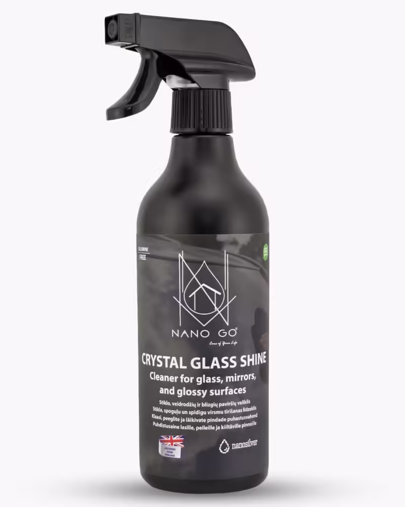 crystal glass shine nanogo stiklo veidrodziu ir blizgiu pavirsiu valiklis