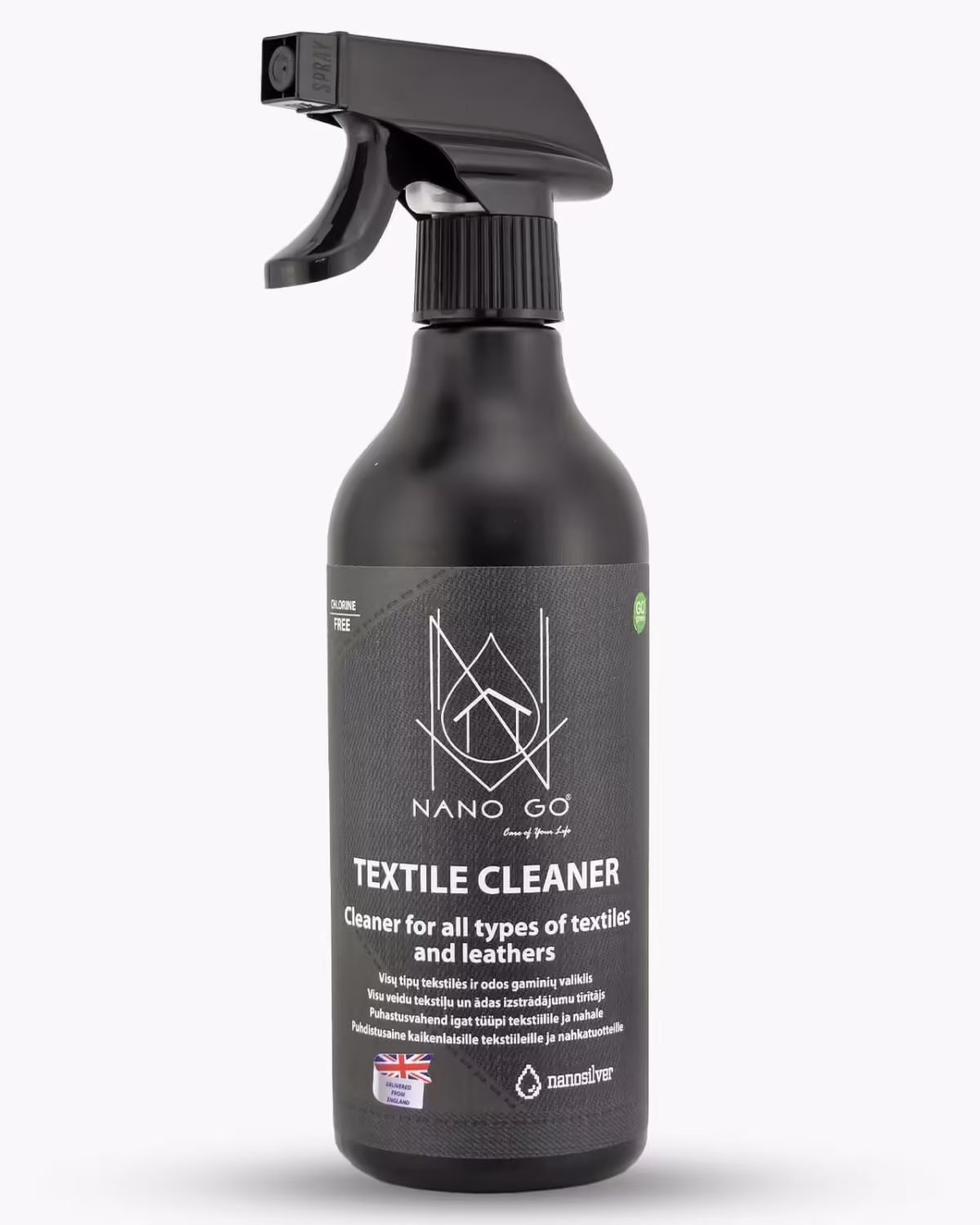 Tekstilės valiklis 500ml – NANO GO textile cleaner nanogo visu tipu tekstiles ir odos gaminiu valiklis